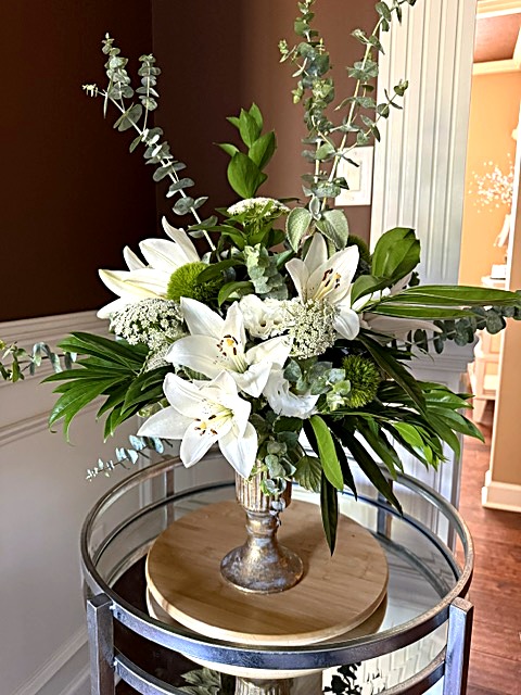 White lily arrangement